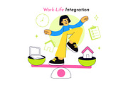 10 Work Life Integration, a Person Illustration by denayunebgt (Thumbnail 4 of 4)