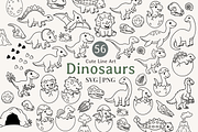 Cute Dinosaur Line Art Illustration, an Animal Illustration by Kusumaillustration (Thumbnail 1 of 9)