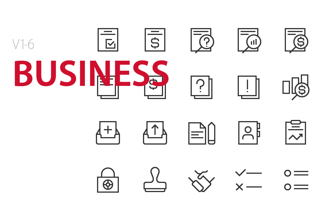 120 Business UI icons, an Outline Icon by Palau