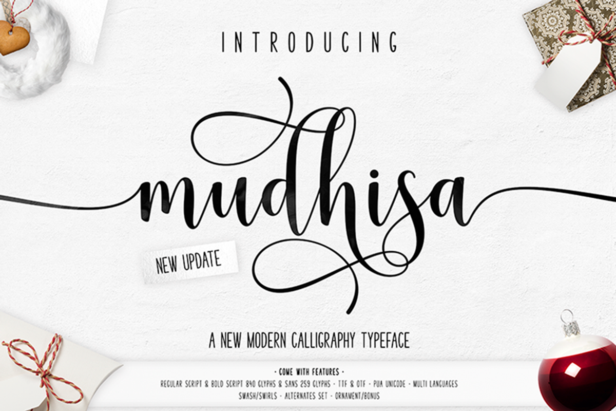 New Mudhisa Script, a Script Font by Barland Design (Photo 1 of 9)
