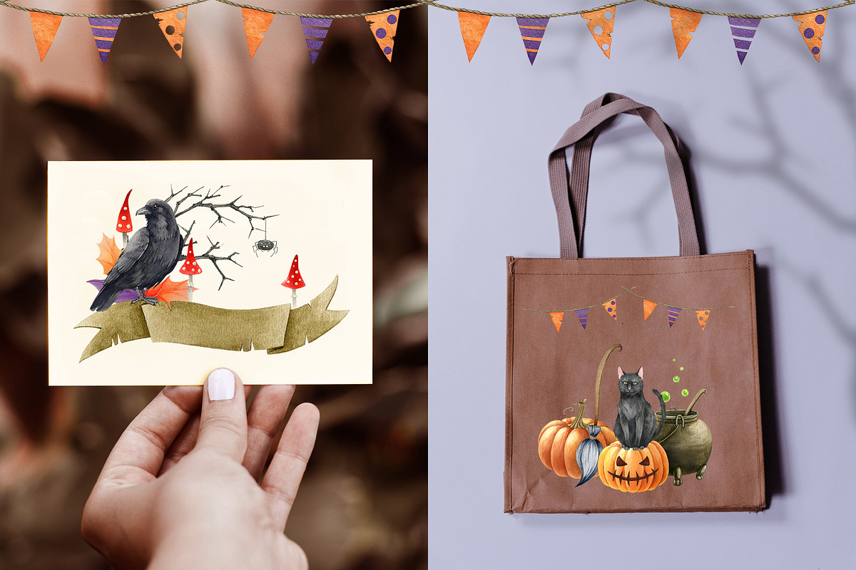 Halloween Watercolor Clipart, a Seasonal Illustration by AnitaPol (Photo 14 of 20)