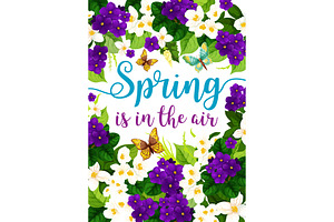 Vector Spring Holiday Flowers Floral Poster