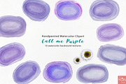 Watercolor Clipart Call me Purple, a Texture Graphic by LittleAcornGraphics (Thumbnail 9 of 9)