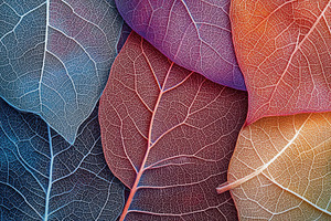 Colorful Skeleton Leaves Autumn Natu, an Abstract Photo by Pixeness Studio