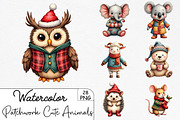 Patchwork Christmas Cute Animals Cli, an Illustration by CrexoraLab (Thumbnail 3 of 5)