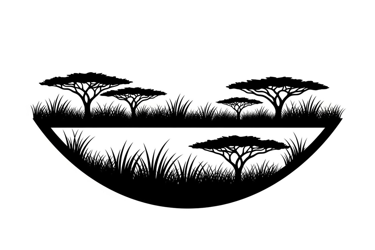 Abstract Savanna Scenery Silhouette, a Graphic by Artivon (Photo 9 of 13)