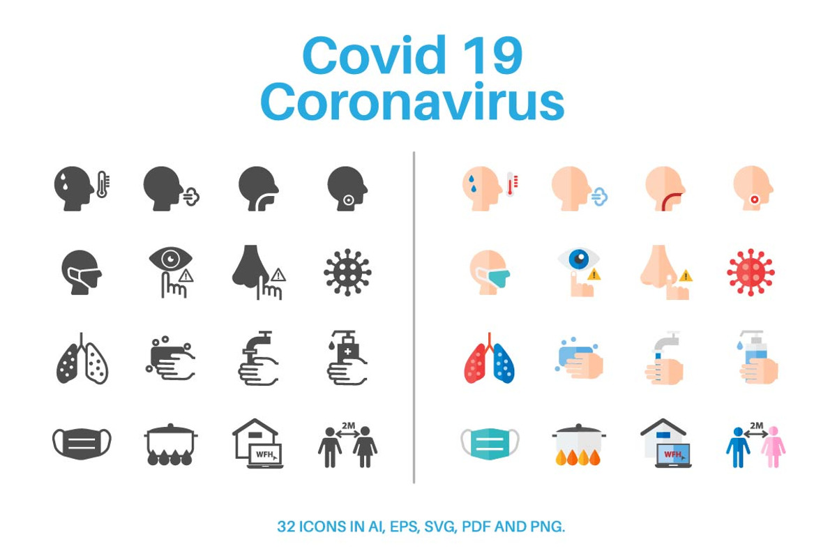 Corona Virus Covid-19 Virus Icons, an Outline Icon by Karawan (Photo 1 of 3)