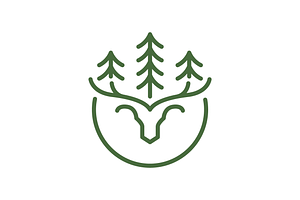 deer head minimalist circle logo, a Branding & Logo Template by devastd