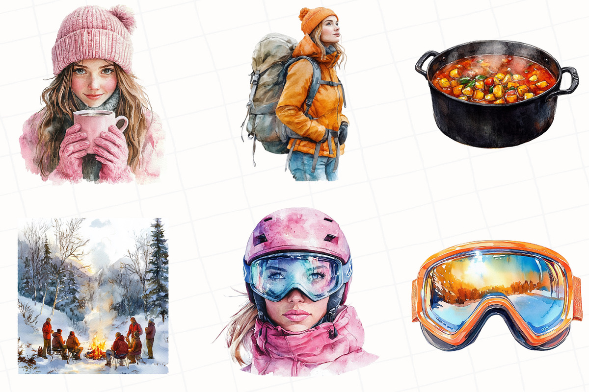 Winter Adventure Clipart, an Illustration by OK Design (Photo 5 of 5)