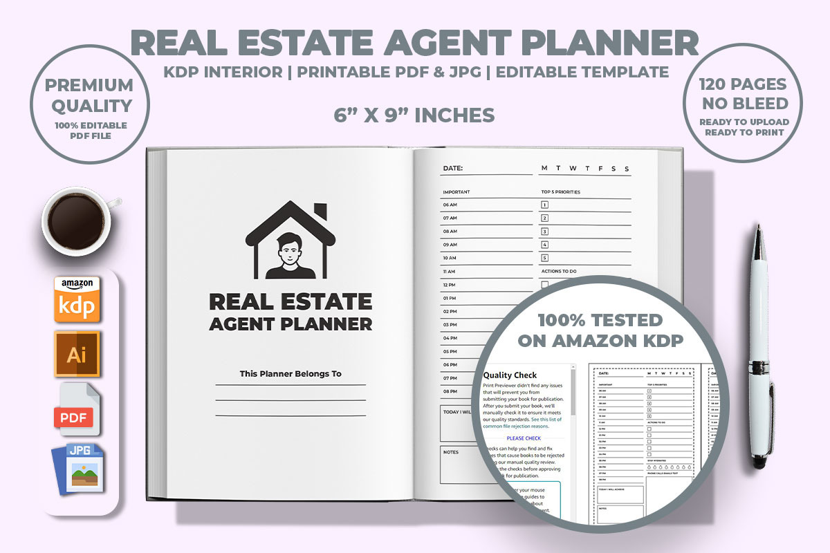 Real Estate Agent Planner KDP Interi, a Templates & Theme by M9 Design (Photo 2 of 3)