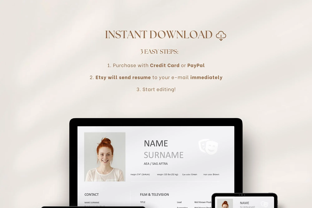 Resume Template for Actor, a Resume Template by OkiDocs Resume Templates (Photo 8 of 11)