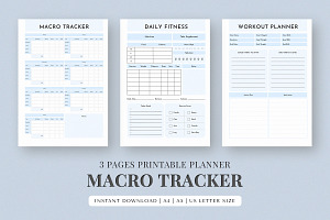 Macro Tracker Printable Planner