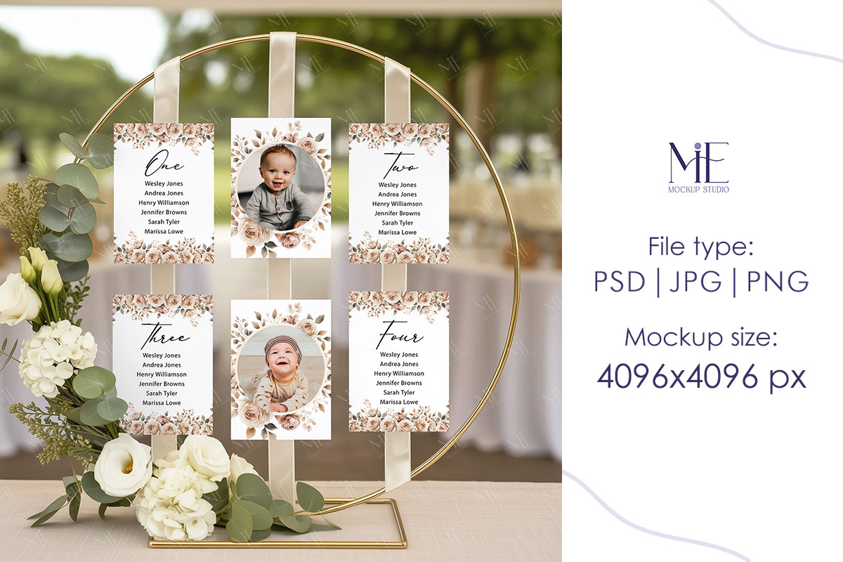 Seating Chart Mockup PSD Canva 5x7, a Mockup by Mie Mockup Studio (Photo 5 of 7)