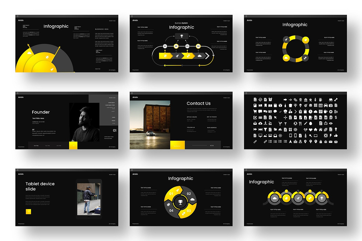 Amin – Business PowerPoint Template, a Presentation Template by Dens Creative Studio (Photo 5 of 6)