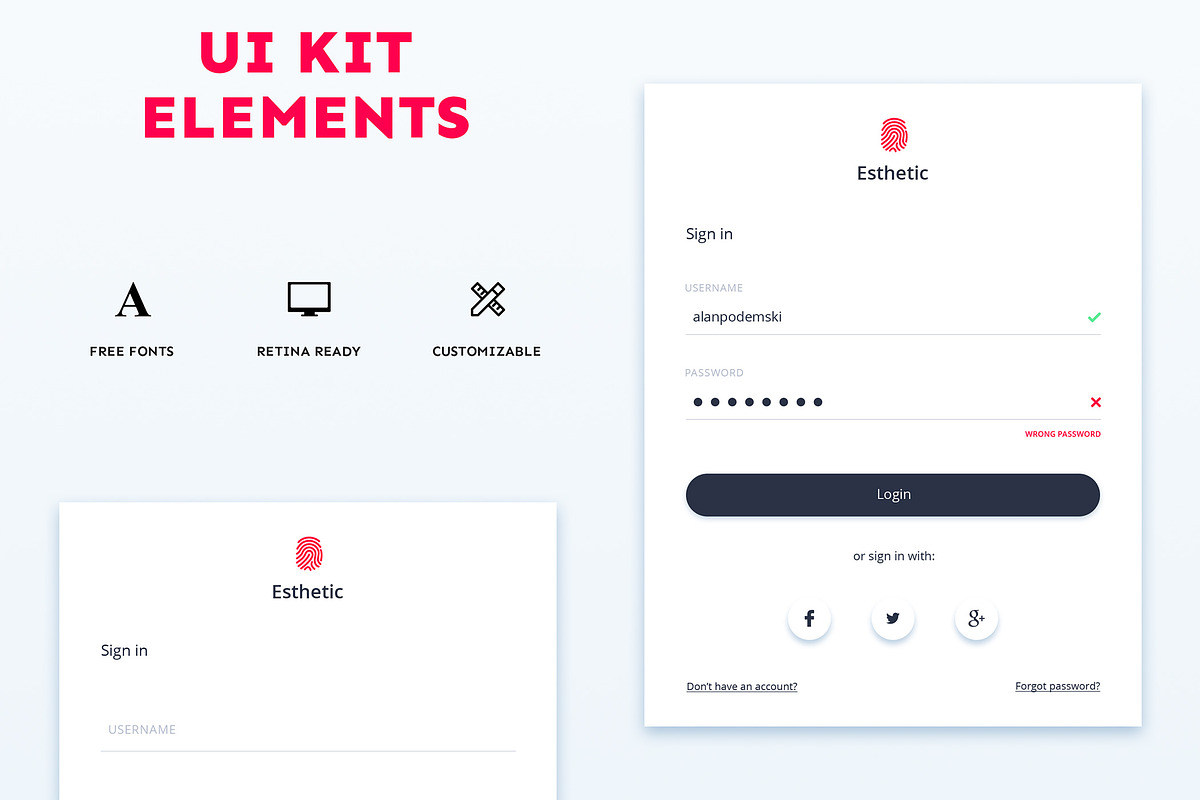 Esthetic UI Kit, an UI Kit Template by Uzers