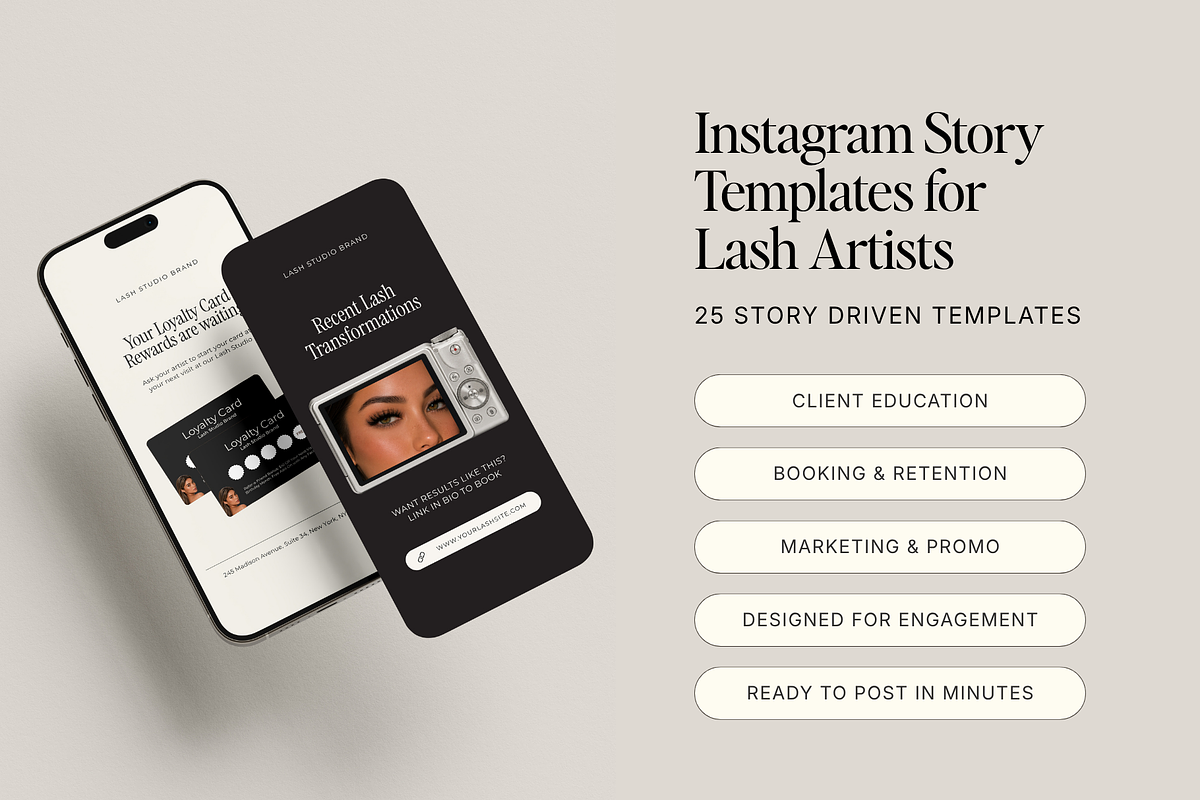 Lash Artist Instagram Story Template, a Social Media Template by Design Lush Studio (Photo 3 of 9)