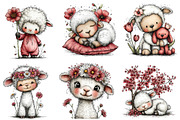Whimsical Spring Lamb Clipart, an Illustration by Dream Creation (Thumbnail 7 of 7)
