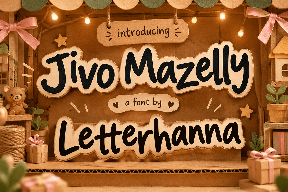 Jivo Mazelly Bouncy Font, a Handwritten Font by Letterhanna Studio (Photo 1 of 9)