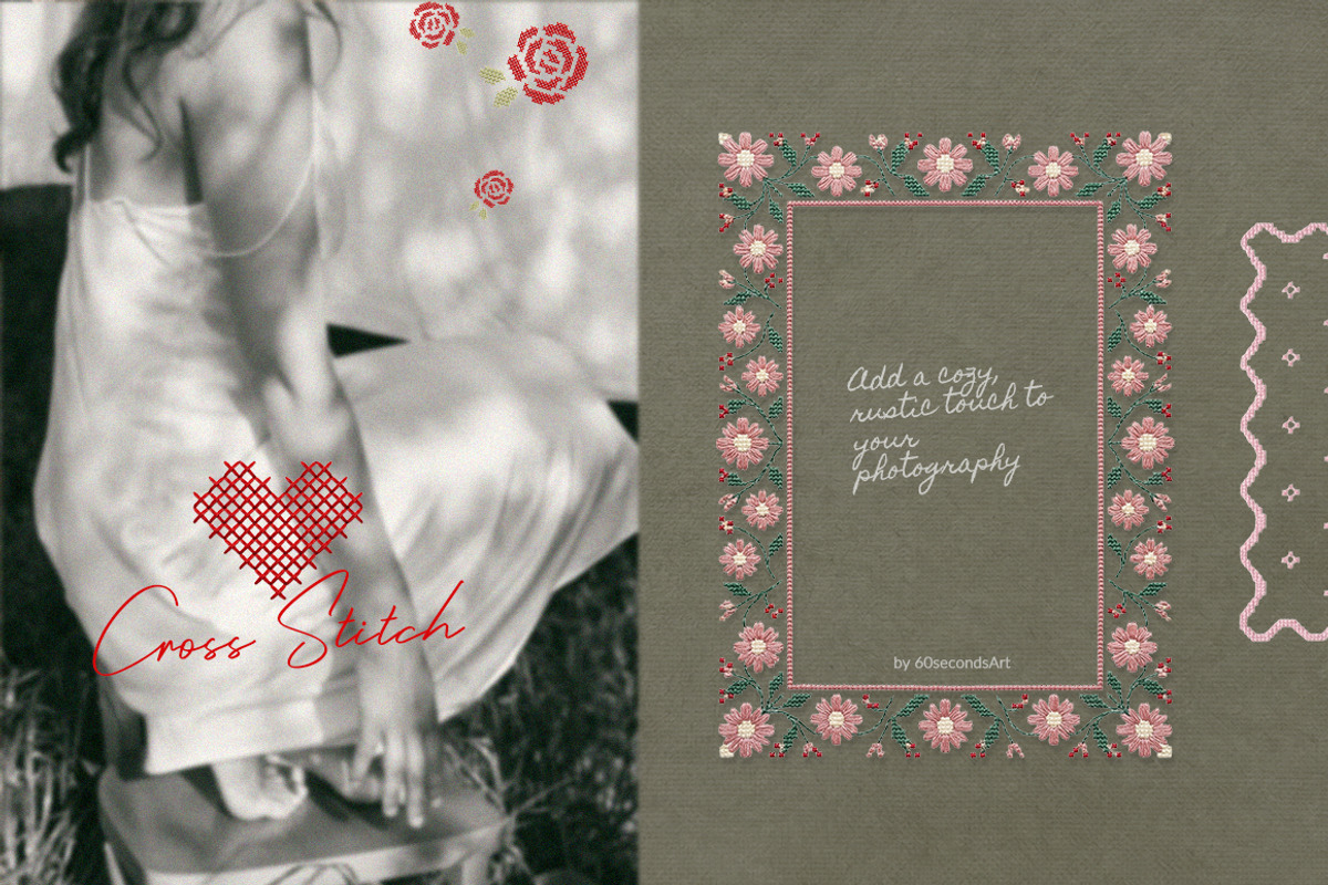 Cross Stitch 80+ Scrapbook frames, an Object Graphic by 60secondsArt (Photo 2 of 10)