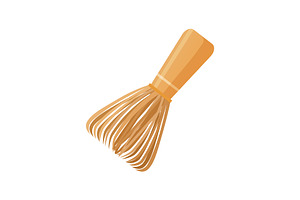 Bamboo whisk icon, a Food Illustration by Elen_Art