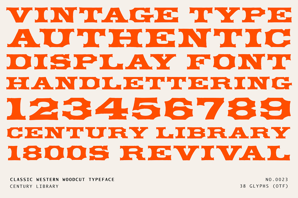 Vintage Western Woodcut Font, a Slab Serif Font by Century Library (Photo 1 of 5)