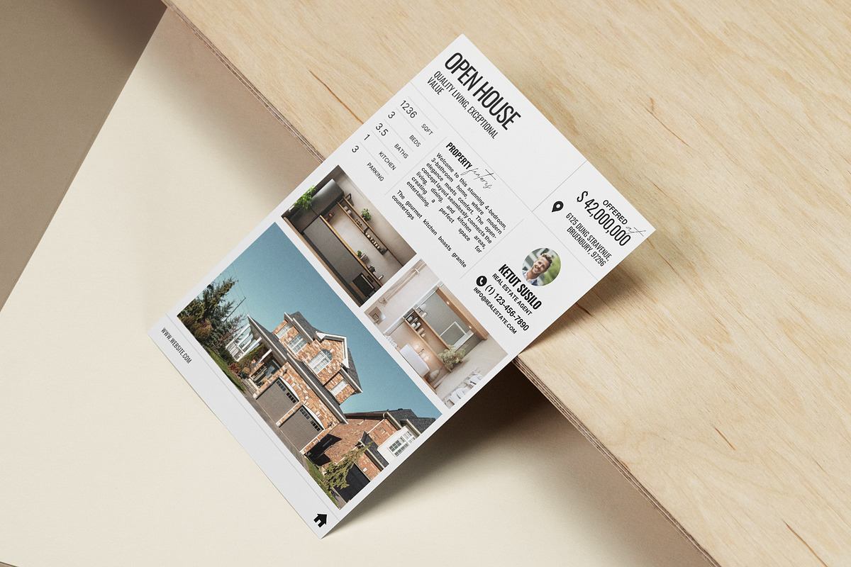 Real Estate Flyer For Open House, a Flyer Template by Prapti Design (Photo 5 of 10)