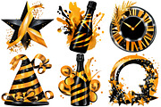 New Year Watercolor Clipart, a Seasonal Illustration by Pixels.Craft (Thumbnail 4 of 5)