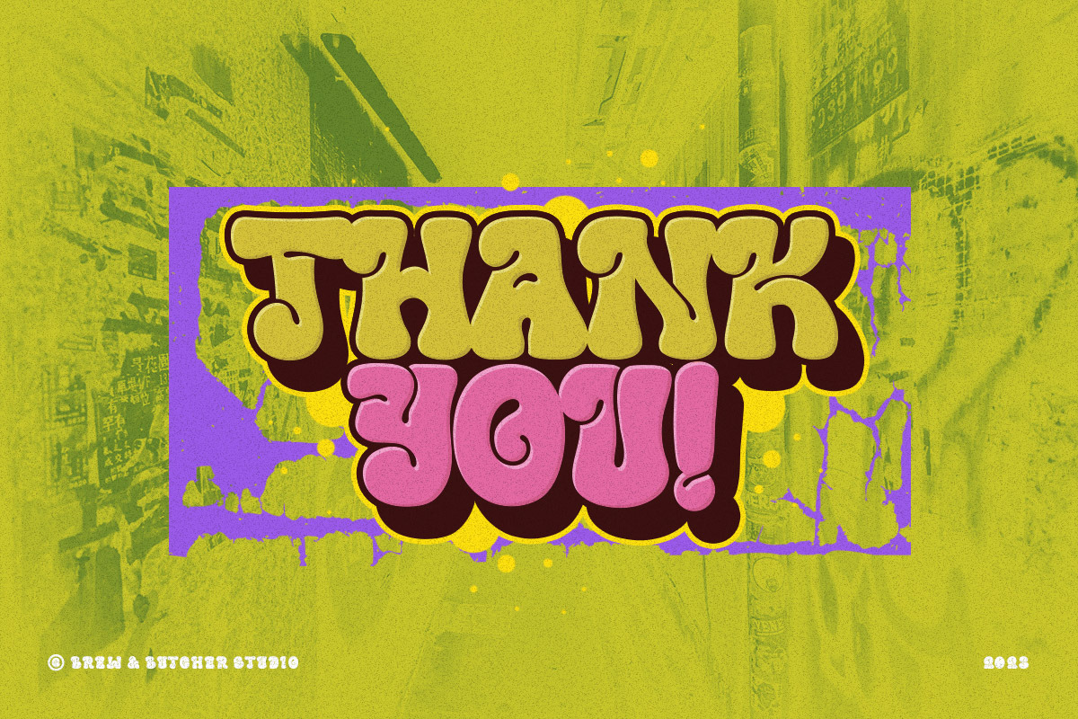 BloomBops | Psychedelic Typeface, a Font by Brew & Butcher Studio (Photo 10 of 10)