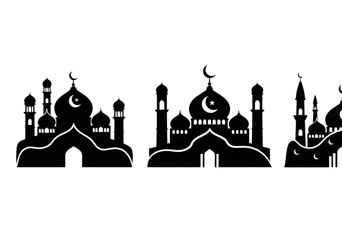 Beautiful Ramadan mosque silhouette, an Illustration by Amazin_art (Photo 2 of 31)