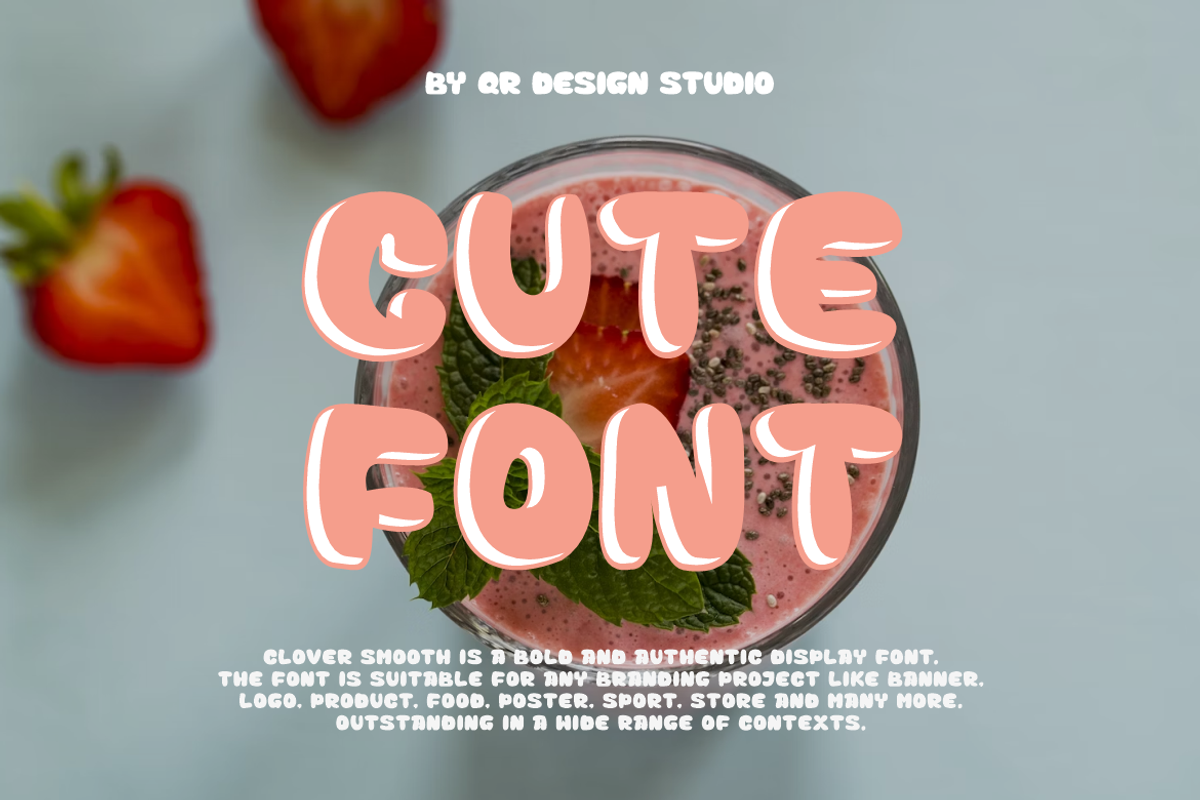 Clover Smooth - Bubble Fonts, a Handwritten Font by QR Design Studio (Photo 2 of 8)