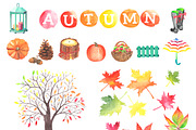 Big autumn set. Watercolor, an Object Illustration by Olga Bonitas (Thumbnail 2 of 6)