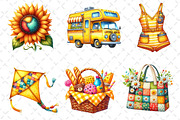 Yellow Patchwork Summer Clipart, an Illustration by Dream Creation (Thumbnail 3 of 6)