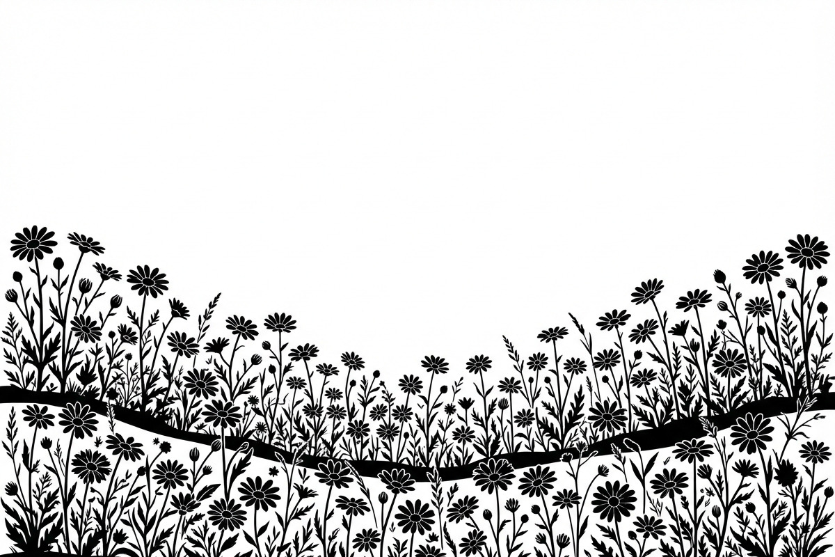 60 Daisy Flower Field Silhouette, a Seasonal Illustration by Amazin_art (Photo 22 of 35)