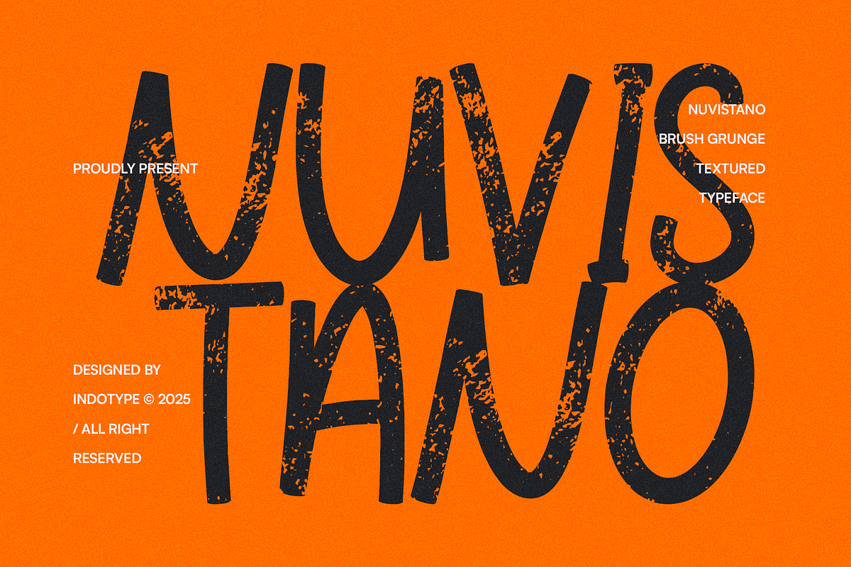 Nuvistano - Grunge Brush Font, a Font by Indotype Foundry (Photo 1 of 10)