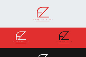 Initial letters monogram logo FZ