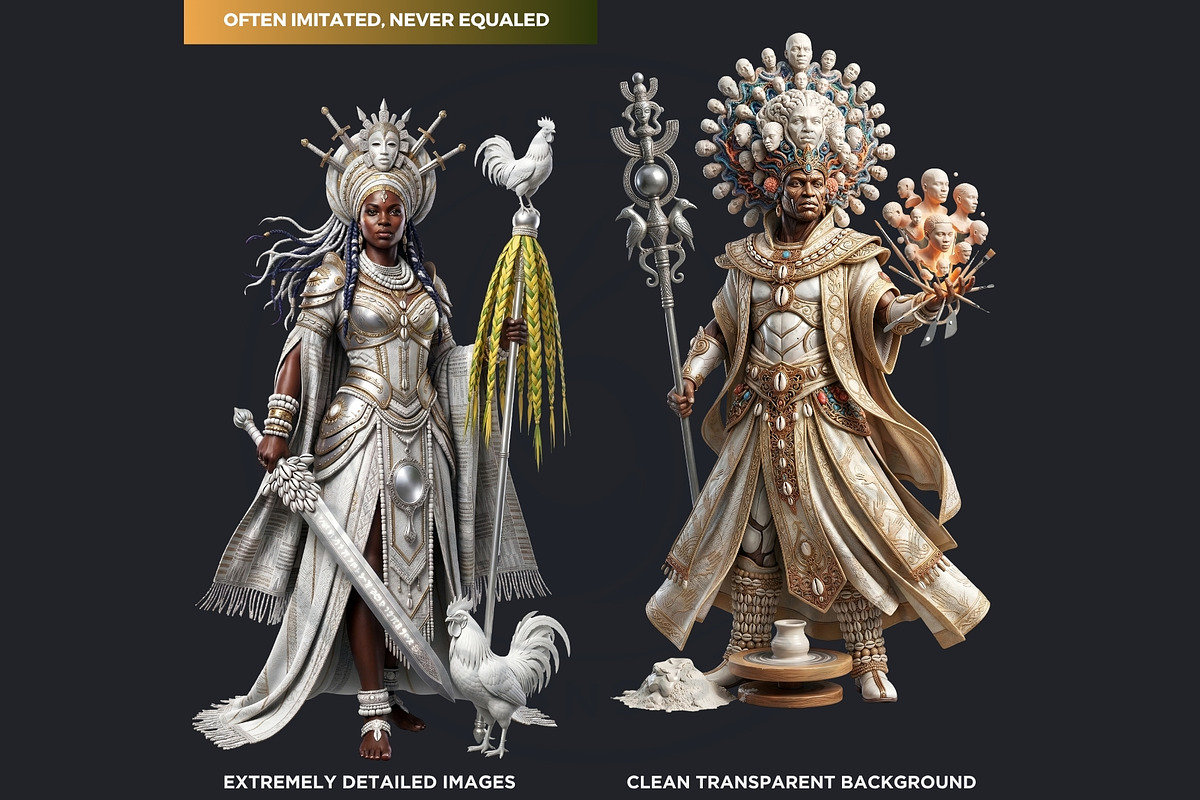 Orishas Pantheon Gods Cliparts, a Person Illustration by ThatsDesignArt (Photo 3 of 16)