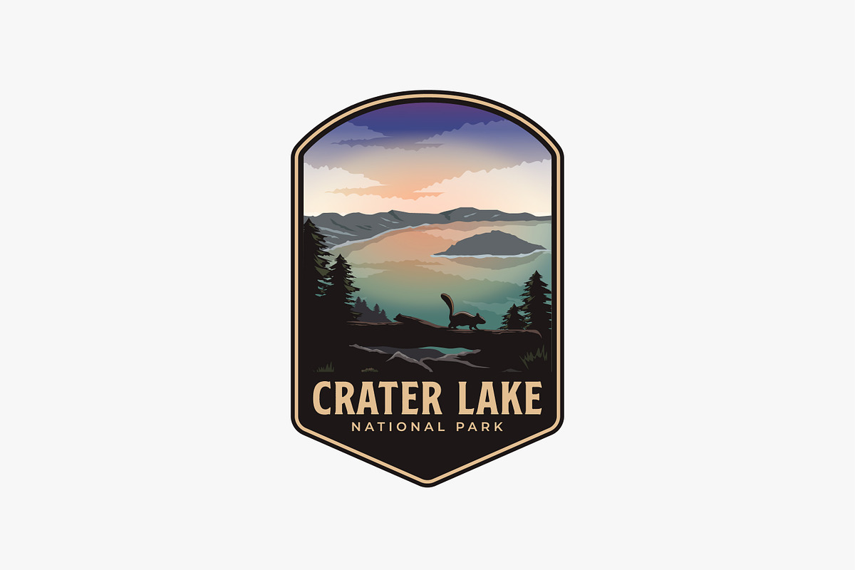 Crater lake National Park Logo, a Branding & Logo Template by DOMHOUZE