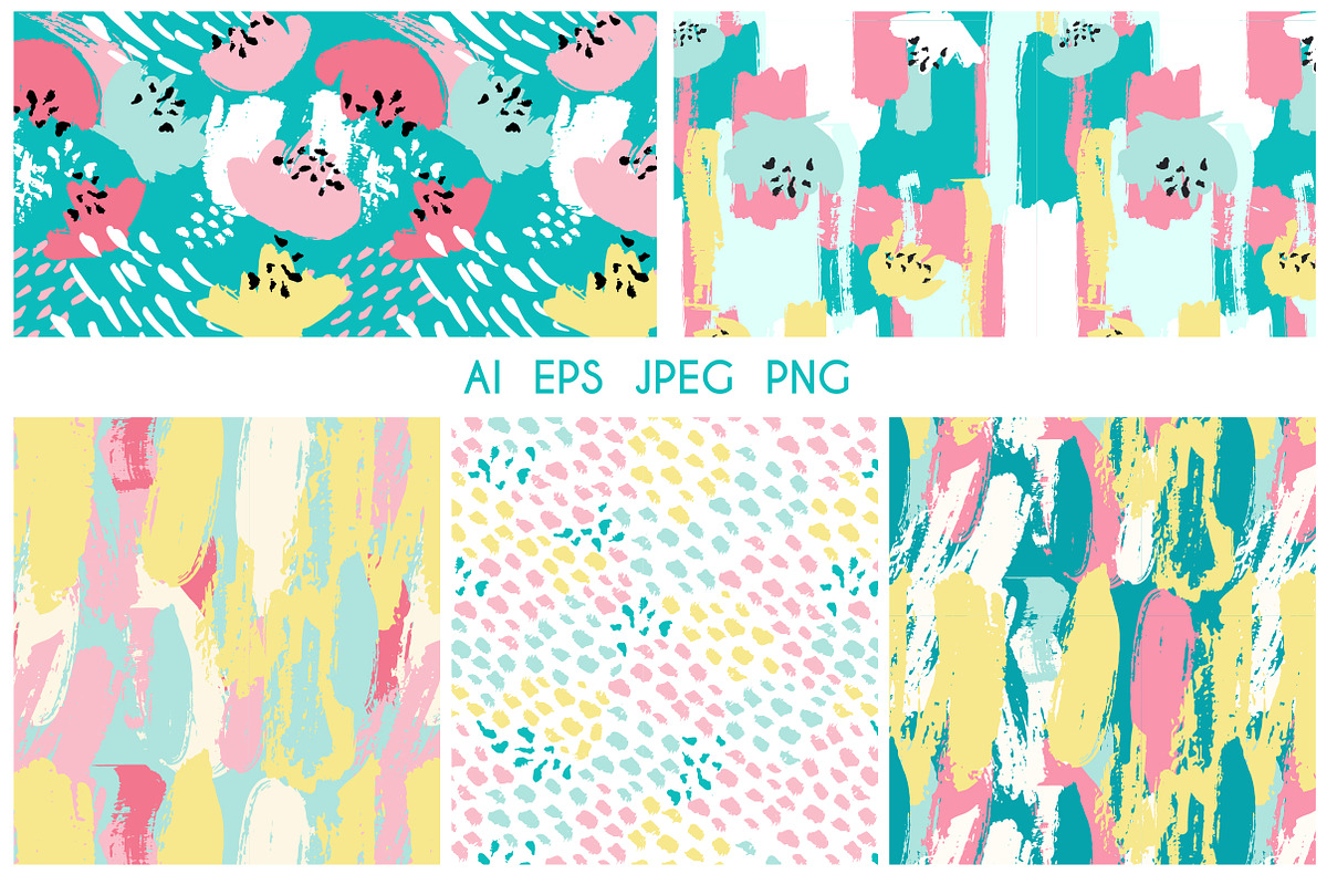 10 abstract brush stroke patterns, a Pattern Graphic by Cozy pattern shop (Photo 7 of 7)