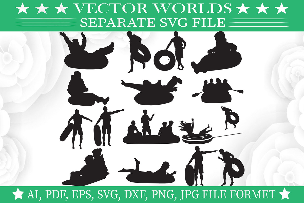 Man With Inner Tube Svg, an Object Graphic by VectorWorlds (Photo 1 of 3)