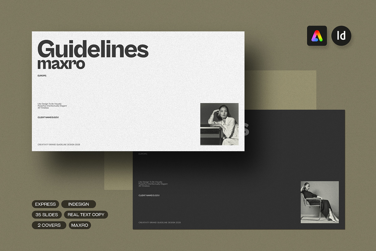 Maxro | Brand Guideline Template, a Presentation Template by Creatiya Type (Photo 1 of 11)
