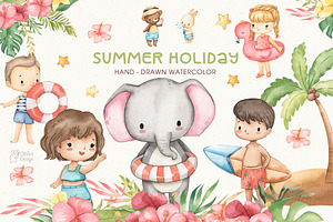 SUMMER HOLIDAY. Watercolor