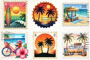 Retro Summer Postage Clipart, an Illustration by Libby Wishes (Thumbnail 5 of 5)