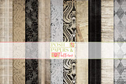 Vintage Damask Worn Digital Paper, a Pattern Graphic by Posh Papers & Patterns (Thumbnail 1 of 9)