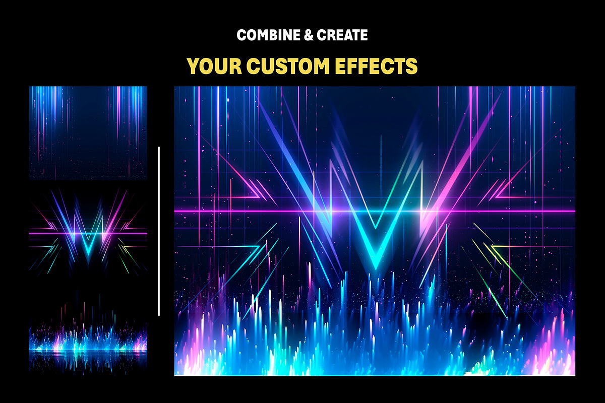 170+ Neon Lights Effects Overlays, an Object Graphic by Mikel Blazgad (Photo 6 of 10)
