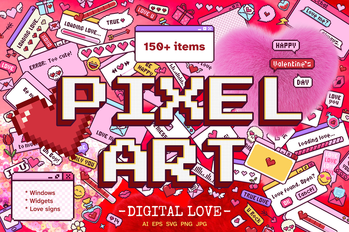 Digital Love: 150+ Pixel Art Kit, an Object Graphic by IuliiaSavko (Photo 1 of 11)