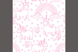 Big Set: Kawaii Unicorn Pattern