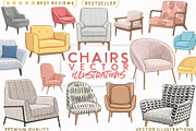 Armchair VECTOR illustrations, a Graphic by Natalka Dmitrova art (Thumbnail 1 of 19)