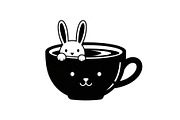 Cute Bunny Coffee Cup Vector Bundle, an Illustration by Designs_River (Thumbnail 7 of 49)