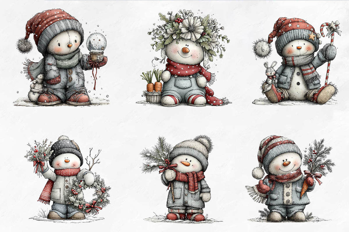 Cute Snowman, a Seasonal Illustration by CreationArt (Photo 9 of 9)