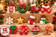 Christmas Keyring 3D STL Bundle, an Object 3D Model by Layerology (Thumbnail 1 of 4)